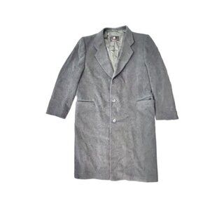 Di Benedetto Charcoal Gray 3-Button Cashmere Blend 3/4 Length Overcoat Sz 44R‎